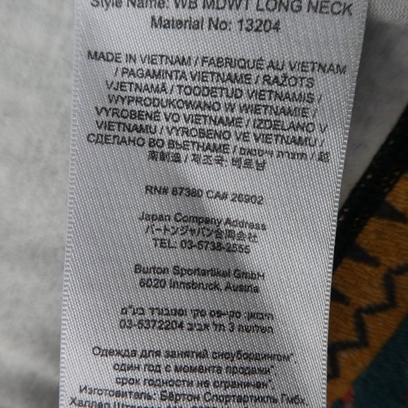 Burton Dayride Midweight Long Neck Thermal Aztec Pullover Top Cuff Thumb Hole XS - Picture 9 of 10